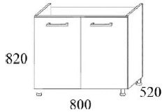 Szafka pod zlewozmywak MKS1 80x52x82h